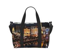 Sports Gym Bag for Women Men Travel Duffel Bag Tote Las Vegas night view Weekender Bag Canvas Carry on Overnight Bag for Travel Swimming Fitness Workout Sports Duffle Bag, Las Vegas Night View, One