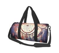 Sports Gym Bag for Women Men Travel Duffel Bag Tote Native American Dream Catcher Weekender Bag Canvas Carry on Overnight Bag for Travel Swimming Fitness Workout Sports Duffle Bag, Black, One Size