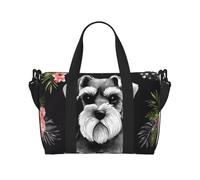 Sports Gym Bag for Women Men Travel Duffel Bag Tote Native American Dream Catcher Weekender Bag Canvas Carry on Overnight Bag for Travel Swimming Fitness Workout Sports Duffle Bag, Schnauzer, One Size
