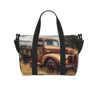 Sports Gym Bag for Women Men Travel Duffel Bag Tote Owls on a branch Weekender Bag Canvas Carry on Overnight Bag for Travel Swimming Fitness Workout Sports Duffle Bag, Old Truck Car, One Size