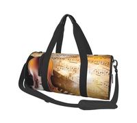 Sports Gym Bag for Women Men Travel Duffel Bag Tote Piano Violin Music Notes Weekender Bag Canvas Carry on Overnight Bag for Travel Swimming Fitness Workout Sports Duffle Bag, Black, One Size