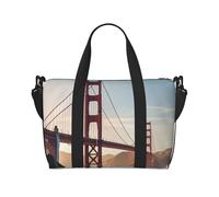 Sports Gym Bag for Women Men Travel Duffel Bag Tote Samurai Weekender Bag Canvas Carry on Overnight Bag for Travel Swimming Fitness Workout Sports Duffle Bag, Golden Gate Bridge, One Size