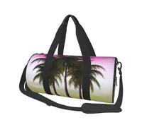 Sports Gym Bag for Women Men Travel Duffel Bag Tote Tropical Palm Tree Weekender Bag Canvas Carry on Overnight Bag for Travel Swimming Fitness Workout Sports Duffle Bag, Black, One Size