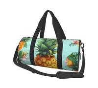 Sports Gym Bag for Women Men Travel Duffel Bag Tote Tropical Pineapple Weekender Bag Canvas Carry on Overnight Bag for Travel Swimming Fitness Workout Sports Duffle Bag, Black, One Size