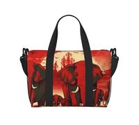 Sports Gym Bag for Women Men Travel Duffel Bag Tote Watercolor of Hawk Sitting in The Tree Weekender Bag Canvas Carry on Overnight Bag for Travel Swimming Fitness Workout Sports Duffle Bag, Elephants