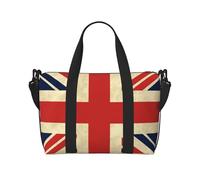 Sports Gym Bag for Women Men Travel Duffel Bag Tote Watercolor of Hawk Sitting in The Tree Weekender Bag Canvas Carry on Overnight Bag for Travel Swimming Fitness Workout Sports Duffle Bag, UK Flag,