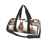 Sports Gym Bag for Women Men Travel Duffel Bag Tote Weekender Bag Carry on Overnight Bag for Travel Swimming Fitness Workout Sports Sea Turtle-Blue Duffle Bag, Cute Squirrels, One Size
