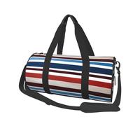 Sports Gym Bag for Women Men Travel Duffel Bag Tote Weekender Bag Carry on Overnight Bag for Travel Swimming Fitness Workout Sports Ski Lift at Sunshine Duffle Bag, Red Blue White Gray Stripes, One