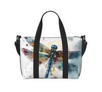 Sports Gym Bag for Women Men Travel Duffel Bag Tote Weekender Bag Carry on Overnight Bag for Travel Swimming Fitness Workout Sports White Bengal Tiger Duffle Bag, Watercolour Dragonfly, One Size