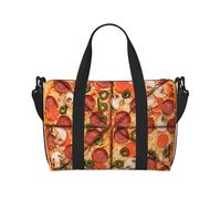 Sports Gym Bag for Women Men Travel Duffel Bag Tote Weekender Bag Carry on Overnight Bag for Travel Swimming Fitness Workout Sports Shiba Inu smile tongue out Duffle Bag, I Love Pizza, One Size