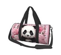 Sports Gym Bag for Women Men Travel Duffel Bag Tote Weekender Bag Carry on Overnight Bag for Travel Swimming Fitness Workout Sports Pink Purple Butterfly Duffle Bag, Panda Rose Flowers Pink White