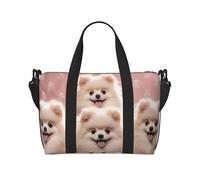 Sports Gym Bag for Women Men Travel Duffel Bag Tote Weekender Bag Carry on Overnight Bag for Travel Swimming Fitness Workout Sports Ocean Cute Sea Turtle Duffle Bag, Pomeranians Puppies And Point, One