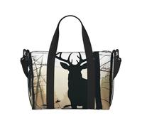 Sports Gym Bag for Women Men Travel Duffel Bag Tote Weekender Bag Carry on Overnight Bag for Travel Swimming Fitness Workout Sports Foliage and Herbs with Dragonflies Winged Duffle Bag, Deer