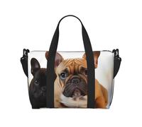 Sports Gym Bag for Women Men Travel Duffel Bag Tote Weekender Bag Carry on Overnight Bag for Travel Swimming Fitness Workout Sports Purple Butterflies Duffle Bag, Cute French Bulldog, One Size
