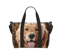 Sports Gym Bag for Women Men Travel Duffel Bag Tote Weekender Bag Carry on Overnight Bag for Travel Swimming Fitness Workout Sports Donut Duffle Bag, Cute Golden Retriever, One Size