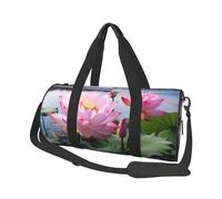 Sports Gym Bag for Women Men Travel Duffel Bag Tote Weekender Bag Carry on Overnight Bag for Travel Swimming Fitness Workout Sports Red Roses Bush in The Garden Duffle Bag, Lakeside Flowers, One Size