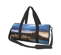 Sports Gym Bag for Women Men Travel Duffel Bag Tote Weekender Bag Carry on Overnight Bag for Travel Swimming Fitness Workout Sports Lisbon tram Duffle Bag, Hawaii Skyline Diamond Head Volcano, One