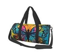 Sports Gym Bag for Women Men Travel Duffel Bag Tote Weekender Bag Carry on Overnight Bag for Travel Swimming Fitness Workout Sports Cute Elephant Play Duffle Bag, Butterfly Tie Dye, One Size