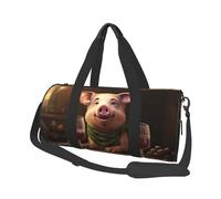 Sports Gym Bag for Women Men Travel Duffel Bag Tote Weekender Bag Carry on Overnight Bag for Travel Swimming Fitness Workout Sports Pomeranian dog wearing Glasses Duffle Bag, Smiling, One Size
