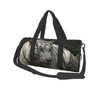 Sports Gym Bag for Women Men Travel Duffel Bag Tote Weekender Bag Carry on Overnight Bag for Travel Swimming Fitness Workout Sports White Bengal Tiger Duffle Bag, White Bengal Tiger, One Size