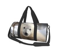 Sports Gym Bag for Women Men Travel Duffel Bag Tote Weekender Bag Carry on Overnight Bag for Travel Swimming Fitness Workout Sports Donut Duffle Bag, Cute Baby Polar Bear, One Size