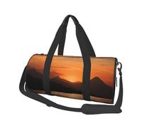 Sports Gym Bag for Women Men Travel Duffel Bag Tote Weekender Bag Carry on Overnight Bag for Travel Swimming Fitness Workout Sports Korea Winter Lake Duffle Bag, Mountain And Water At Sunset, One Size