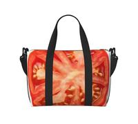 Sports Gym Bag for Women Men Travel Duffel Bag Tote Weekender Bag Carry on Overnight Bag for Travel Swimming Fitness Workout Sports Vintage American USA Flag Duffle Bag, Tomato Slice, One Size