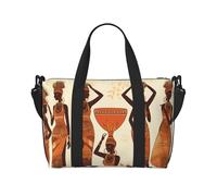 Sports Gym Bag for Women Men Travel Duffel Bag Tote Weekender Bag Carry on Overnight Bag for Travel Swimming Fitness Workout Sports Hacker Attack Duffle Bag, African Tribal Woman, One Size