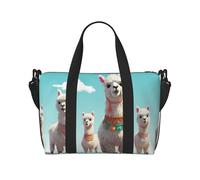 Sports Gym Bag for Women Men Travel Duffel Bag Tote Weekender Bag Carry on Overnight Bag for Travel Swimming Fitness Workout Sports Foliage and Herbs with Dragonflies Winged Duffle Bag, Cute Llama