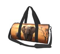 Sports Gym Bag for Women Men Travel Duffel Bag Tote Weekender Bag Carry on Overnight Bag for Travel Swimming Fitness Workout Sports Donut Duffle Bag, Cute Wild Elephant, One Size