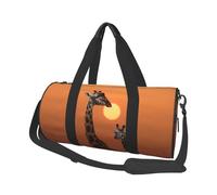 Sports Gym Bag for Women Men Travel Duffel Bag Tote Weekender Bag Carry on Overnight Bag for Travel Swimming Fitness Workout Sports Golf Sport Duffle Bag, Giraffe At Sunset, One Size