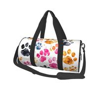 Sports Gym Bag for Women Men Travel Duffel Bag Tote Weekender Bag Carry on Overnight Bag for Travel Swimming Fitness Workout Sports Golf Sport Duffle Bag, Colorful Dog Paws, One Size