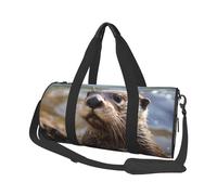 Sports Gym Bag for Women Men Travel Duffel Bag Tote Weekender Bag Carry on Overnight Bag for Travel Swimming Fitness Workout Sports Painted sea turtle Duffle Bag, Otter Playing In The Water, One Size