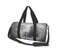 Sports Gym Bag for Women Men Travel Duffel Bag Tote Weekender Bag Carry on Overnight Bag for Travel Swimming Fitness Workout Sports Korea Winter Lake Duffle Bag, Snowy Train Tracks, One Size