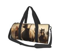 Sports Gym Bag for Women Men Travel Duffel Bag Tote Weekender Bag Carry on Overnight Bag for Travel Swimming Fitness Workout Sports Ocean Sunrise Duffle Bag, Many Horses, One Size