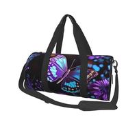 Sports Gym Bag for Women Men Travel Duffel Bag Tote Weekender Bag Carry on Overnight Bag for Travel Swimming Fitness Workout Sports White Bengal Tiger Duffle Bag, Purple Butterfly And Flowers, One