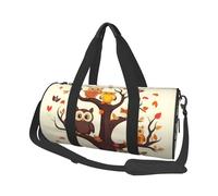 Sports Gym Bag for Women Men Travel Duffel Bag Tote Weekender Bag Carry on Overnight Bag for Travel Swimming Fitness Workout Sports Deer Animals Duffle Bag, Cartoon Family Owls On The Brown Tree, One
