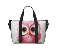 Sports Gym Bag for Women Men Travel Duffel Bag Tote Weekender Bag Carry on Overnight Bag for Travel Swimming Fitness Workout Sports Black and White Marble Duffle Bag, A Pink Owl, One Size