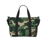 Sports Gym Bag for Women Men Travel Duffel Bag Tote Weekender Bag Carry on Overnight Bag for Travel Swimming Fitness Workout Sports Cute Elephant with Wreath and Little Duck Duffle Bag, Camouflage