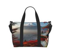 Sports Gym Bag for Women Men Travel Duffel Bag Tote Weekender Bag Carry on Overnight Bag for Travel Swimming Fitness Workout Sports Lake Geneva Switzerland Duffle Bag, Japan Mount Fuji Landscape, One
