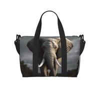 Sports Gym Bag for Women Men Travel Duffel Bag Tote Weekender Bag Carry on Overnight Bag for Travel Swimming Fitness Workout Sports Dragon Cool Blue Duffle Bag, 3D Elephant, One Size