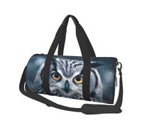 Sports Gym Bag for Women Men Travel Duffel Bag Tote Weekender Bag Carry on Overnight Bag for Travel Swimming Fitness Workout Sports Vintage circus background Duffle Bag, Grey and White Owl, One Size