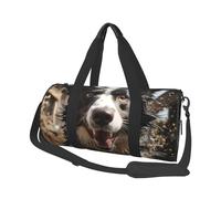 Sports Gym Bag for Women Men Travel Duffel Bag Tote Weekender Bag Carry on Overnight Bag for Travel Swimming Fitness Workout Sports Flamingo Sunset Duffle Bag, Pastor Border Collie, One Size