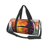 Sports Gym Bag for Women Men Travel Duffel Bag Tote Weekender Bag Carry on Overnight Bag for Travel Swimming Fitness Workout Sports Cute Elephant with Wreath and Little Duck Duffle Bag, Basketball
