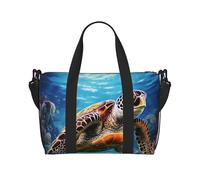 Sports Gym Bag for Women Men Travel Duffel Bag Tote Weekender Bag Carry on Overnight Bag for Travel Swimming Fitness Workout Sports Black and White Marble Duffle Bag, Sea Turtles Diamond Painting, One