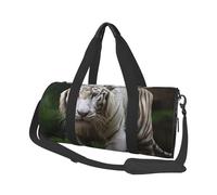 Sports Gym Bag for Women Men Travel Duffel Bag Tote Weekender Bag Carry on Overnight Bag for Travel Swimming Fitness Workout Sports Ski Lift at Sunshine Duffle Bag, Majestic White Bengal Tiger, One
