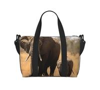 Sports Gym Bag for Women Men Travel Duffel Bag Tote Weekender Bag Carry on Overnight Bag for Travel Swimming Fitness Workout Sports White Bengal Tiger Duffle Bag, Walking Elephants Mother And Baby