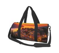 Sports Gym Bag for Women Men Travel Duffel Bag Tote Weekender Bag Carry on Overnight Bag for Travel Swimming Fitness Workout Sports Lake Geneva Switzerland Duffle Bag, Italian Sunset, One Size
