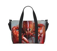Sports Gym Bag for Women Men Travel Duffel Bag Tote Weekender Bag Carry on Overnight Bag for Travel Swimming Fitness Workout Sports Shiba Inu smile tongue out Duffle Bag, Lobster, One Size
