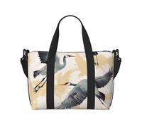 Sports Gym Bag for Women Men Travel Duffel Bag Tote Weekender Bag Carry on Overnight Bag for Travel Swimming Fitness Workout Sports Golf Sport Duffle Bag, Flying Cranes, One Size